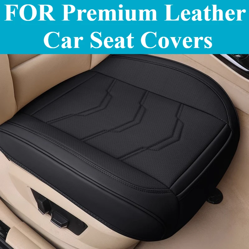 FOR Premium Leather Car Seat Covers 1-Piece Set Universal Fit Perforated Breathable Non-Slip Design All Seasons Year-Round Use