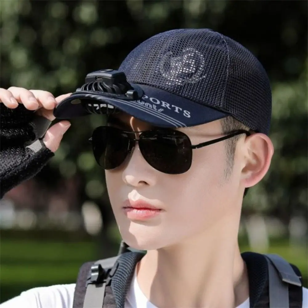 Fashion with Fan Baseball Cap USB Charging Adjustable Men's Fishing Hat Anti-UV Sun Hats Outdoor