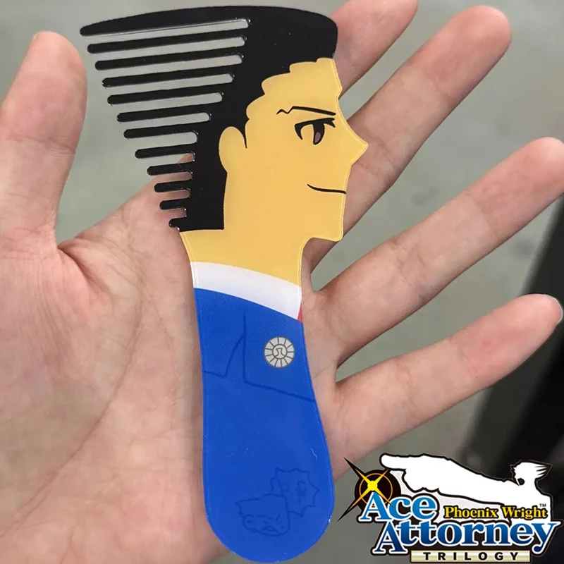 Game Gyakuten Saiban Ace Attorney Phoenix Wright Cosplay Comb Acrylic Hairbrush Kawaii Accessories Ornament Prop Gift