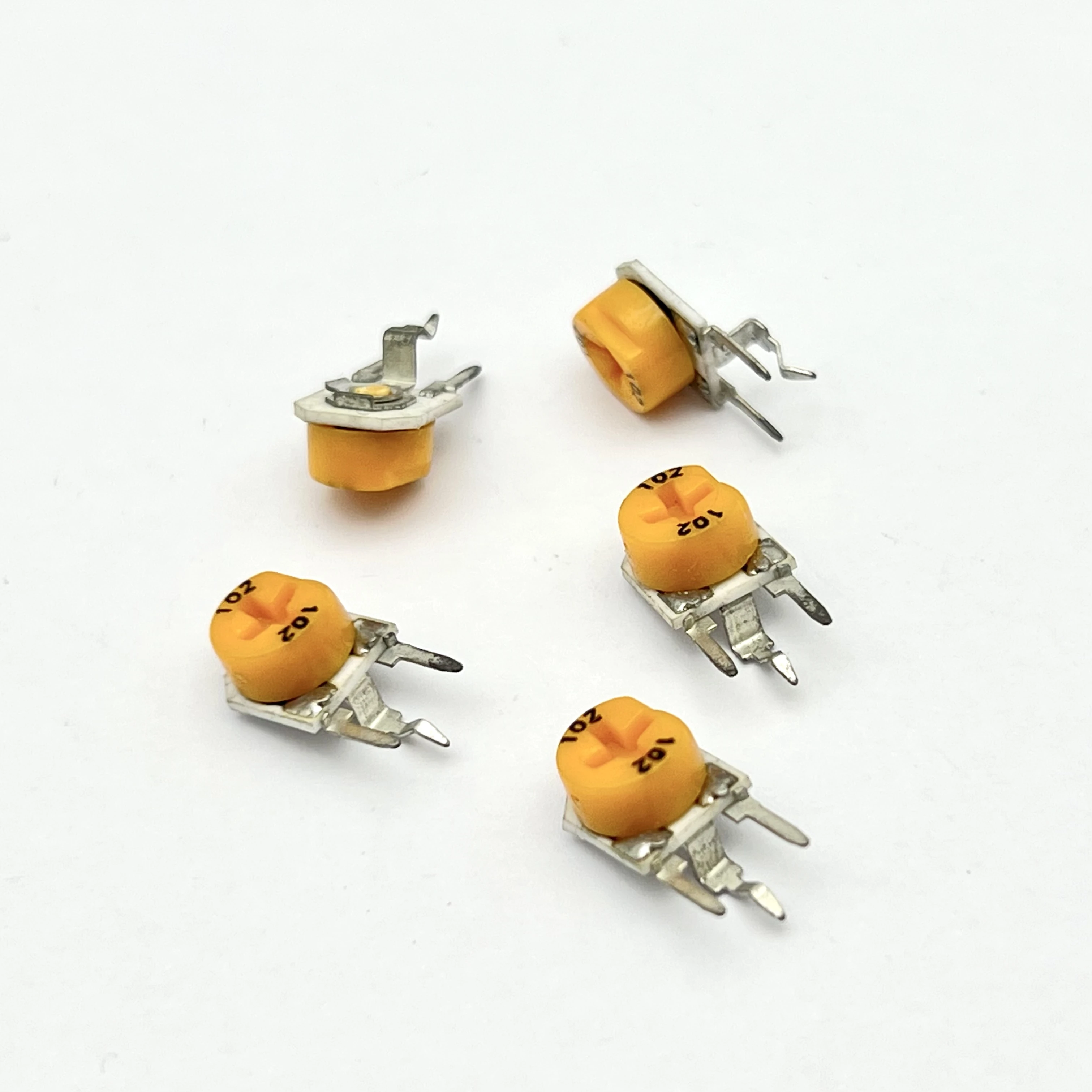 10PCS yellow silver potentiometer 102 original good quality 10ohm horizontal adjustable resistor Midea induction cooker accessor