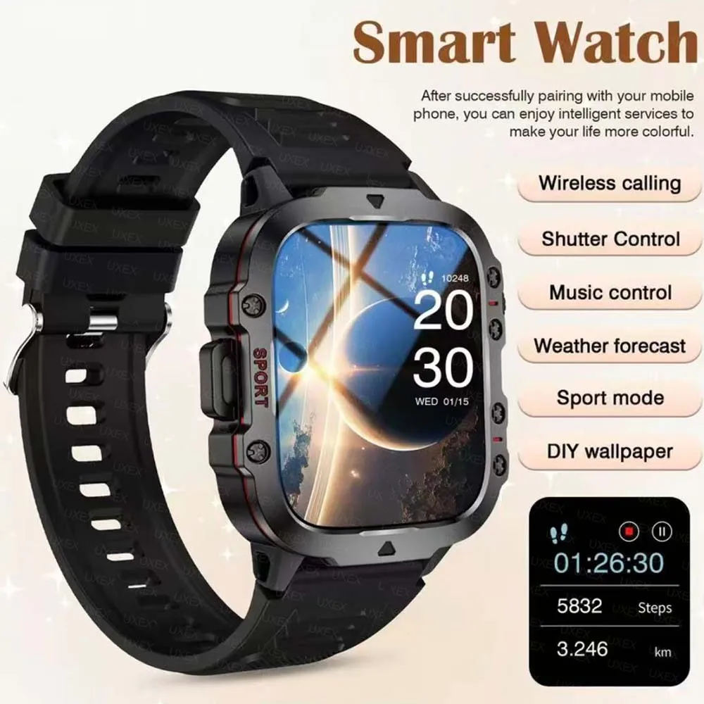 

Men Bluetooth Call Outdoor Smart Watch Full Screen Ai Voice Sport Smartwatch For Android IOS iPhone Watches Flashlight New 2026