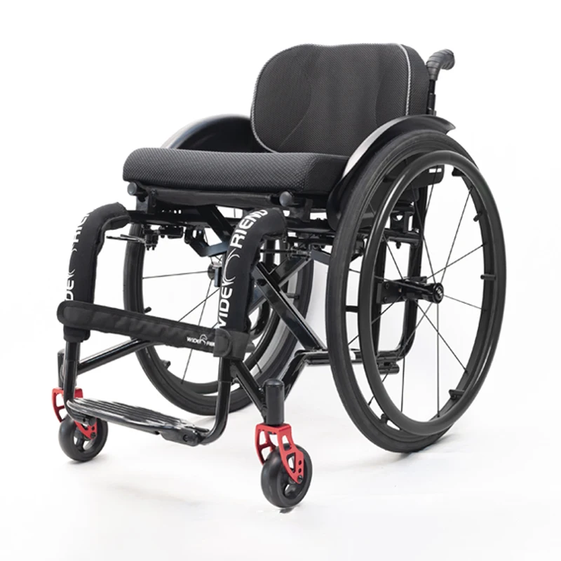 Comfortable  Aluminum Alloy    Light Lightweight Folding Manual Sport Wheelchair for Disabled Adult Portable Safe Travel