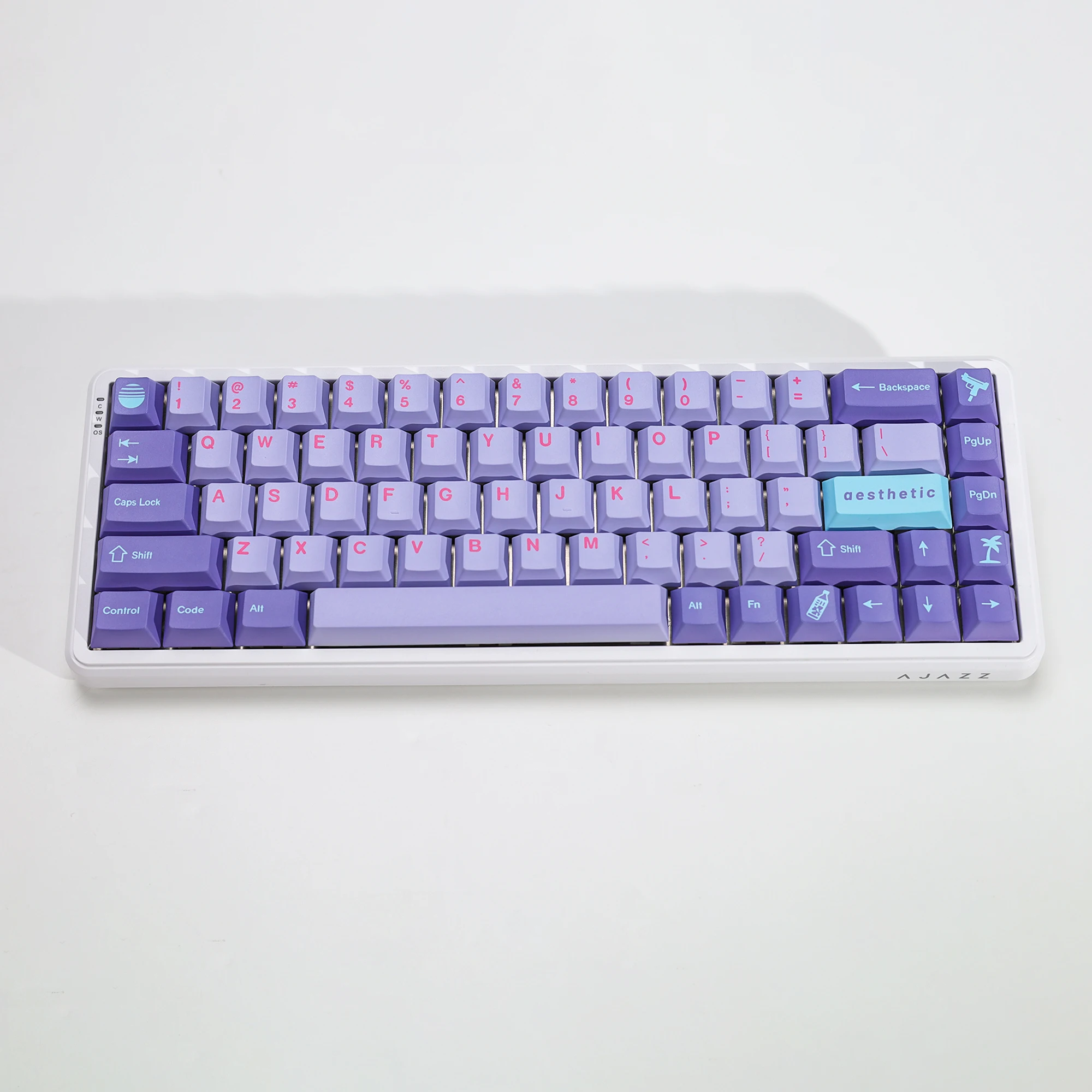 KBDiy GMK Keycaps Retro GMK Vaporwave Cherry Profile PBT Alice Keycap für 75 % magnetische Schalter Gaming Mechanisches Tastatur-Kit – Detail 5