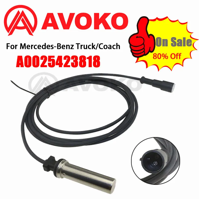 Speed Sensor For Mercedes-Benz Actros Atego Axor Integro Intouro Tourino Tourismo Touro Travego Unimog 1996-2026 A0025423818