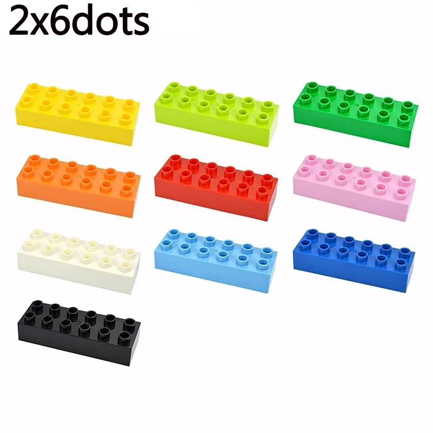 2X6 Dot Big Size Dikke Bouwstenen Diy Grote Deeltjes Dikke Bakstenen Figuren Educatief Creatief Speelgoed Compatibel Duplico 'S