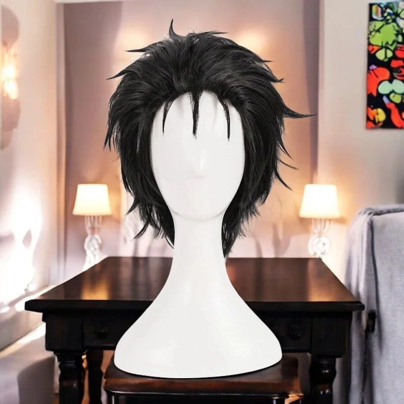 Peluca de Cosplay del Personaje Rintaro Okabe de Steins, Cabello Sintético