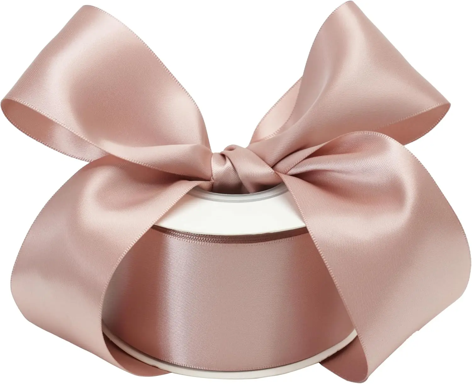 Dusty Rose Ribbon 2 Inch Double Face Satin Ribbon Thick Rose Ribbon for Wedding Bridal Bouquet Crafts Party Decorations - 25Yd