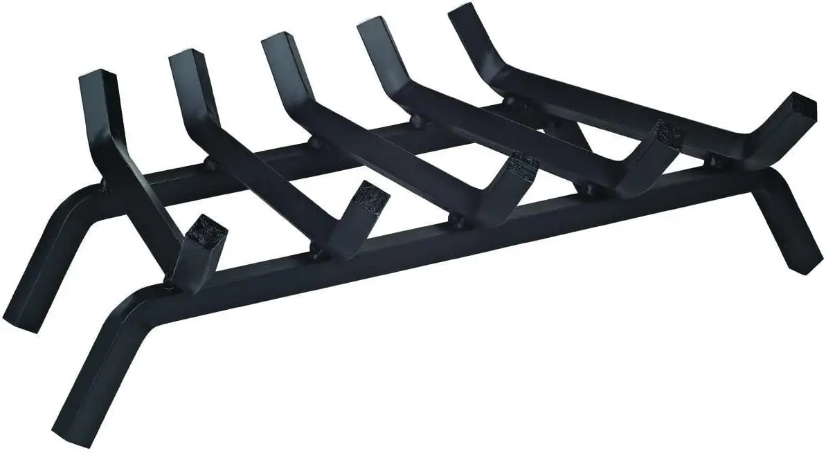

23in Fireplace Grate with 3/4in Thick Solid Steel Bar, Heavy Duty Fire Log Support Holder