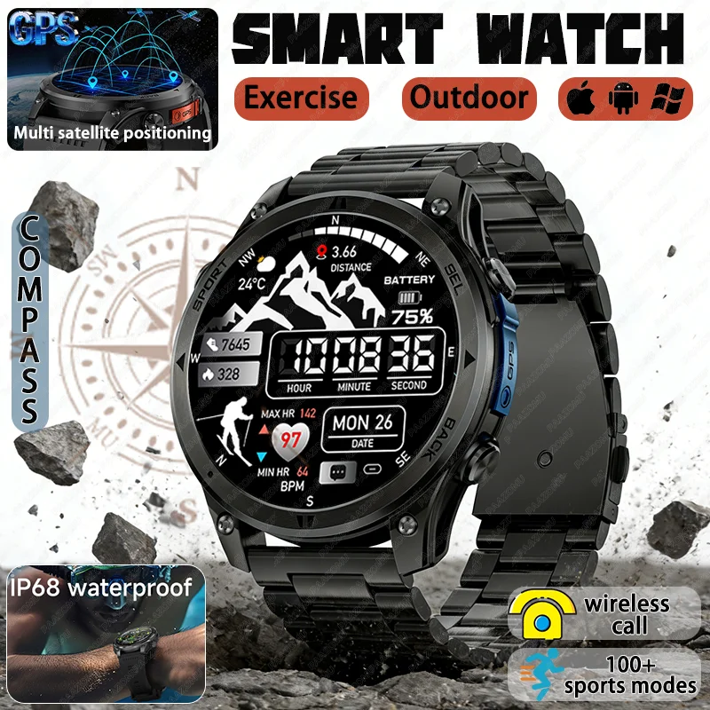 

The new GPS smartwatch for 2026 is equipped with a 1.46-inch screen,compass,sleep monitoringand outdooradventuresportssmartwatch