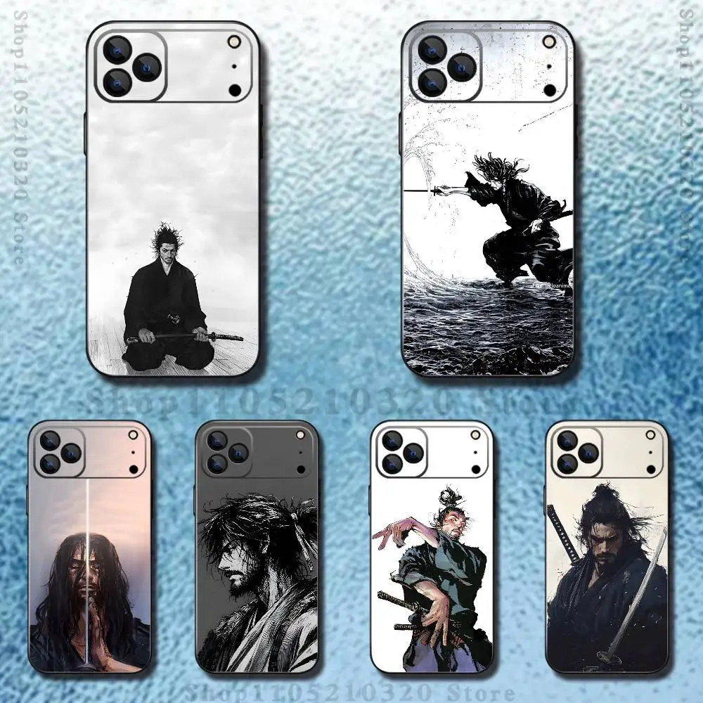 

Vagabond Miyamoto Musashi Phone Case For iPhone 17,16,15,14,13,12,11,Pro,Max,Plus,E,SE4,Air,Mini Black Soft Funda