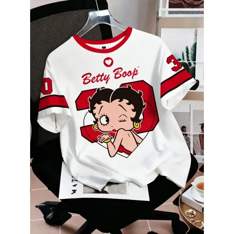 2026 Cartoon Duck Betty Boop Print Men Women's Short Sleeve T-Shirt Casual 3D Printed Summer Unisex Sports Tops Y2K T-shirt Tee