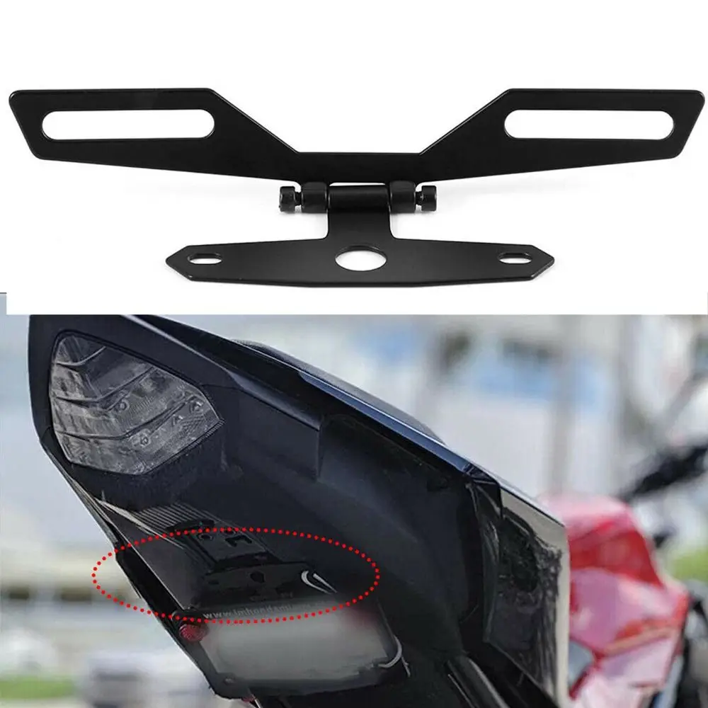 

Adjustable Motorcycle License Plate Bracket Folding Light Mount Number Plate Frame Holder Motorbike Parts Tail Light Holder