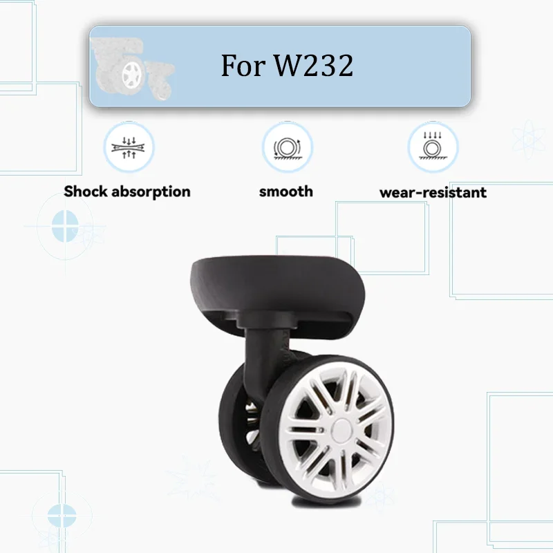 

For W232 Replacement Luggage Wheels Heavy-Duty Capacity 360° Swivel Casters Quiet & Smooth Glide Easy Installation