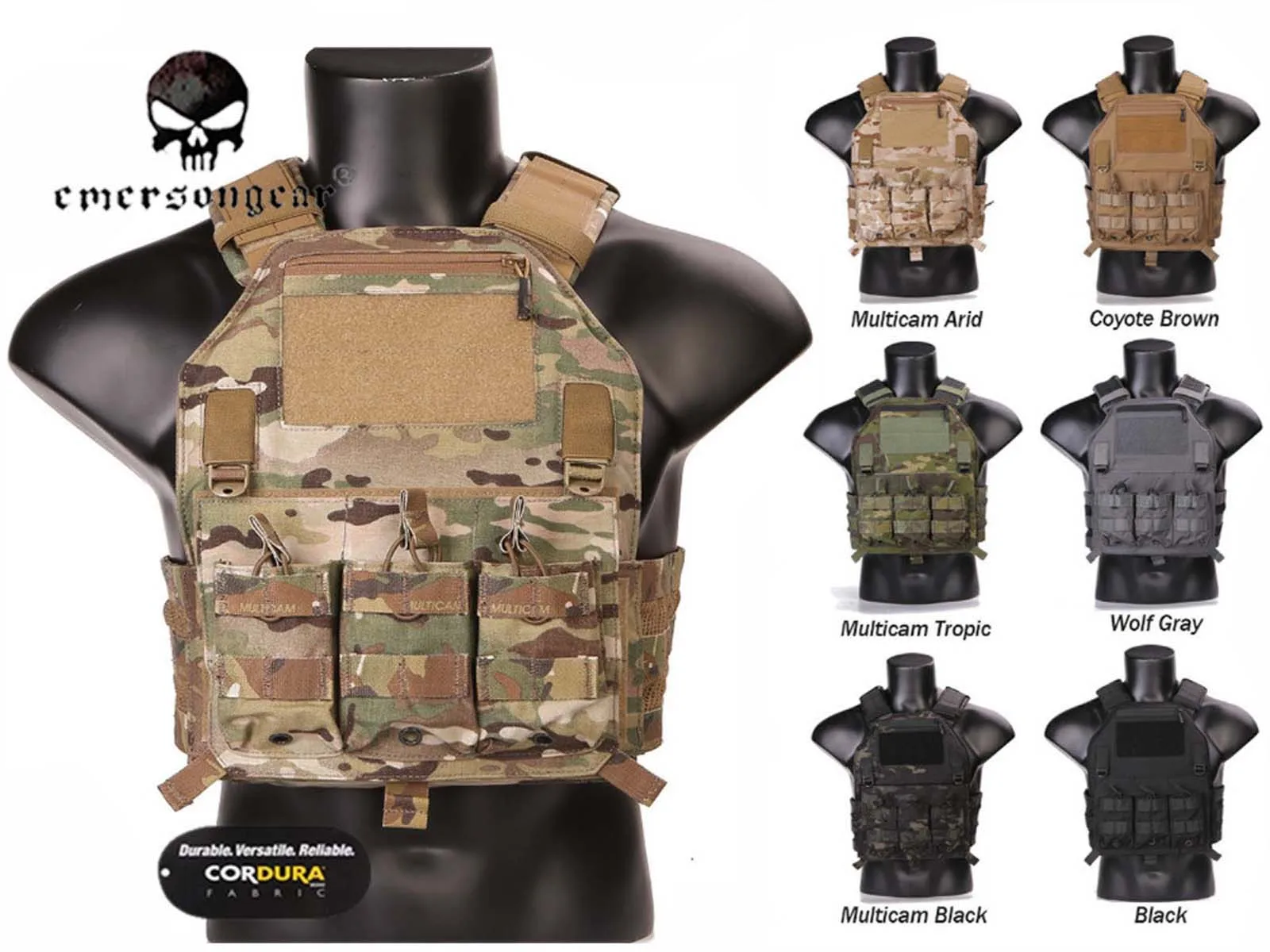 

Тактический боевой жилет Emersongear 420 PLate Carrier с системой MOLLE