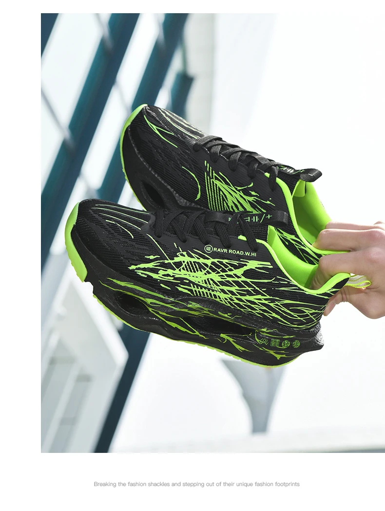 Herren Damen Ultraleichte Carbonplatte Laufschuhe Atmungsaktives Mesh-Obermaterial Weiche Mittelsohle Gummisohle für Lauftraining Sneakers – Detail 10