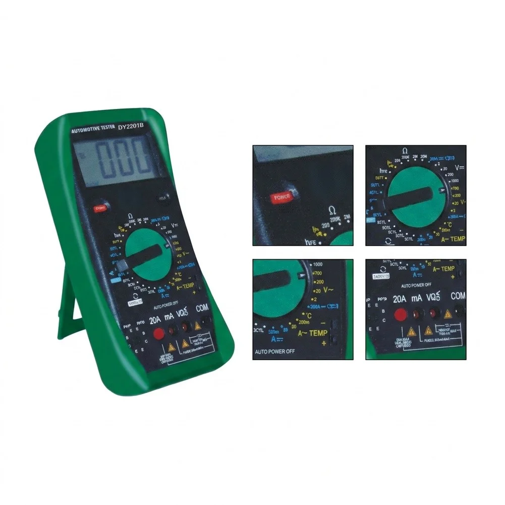 DY2201B Multifunction Tester for Vehicles Supporting DC Voltage AC Voltage Resistance Frequency and RPM 500-10000