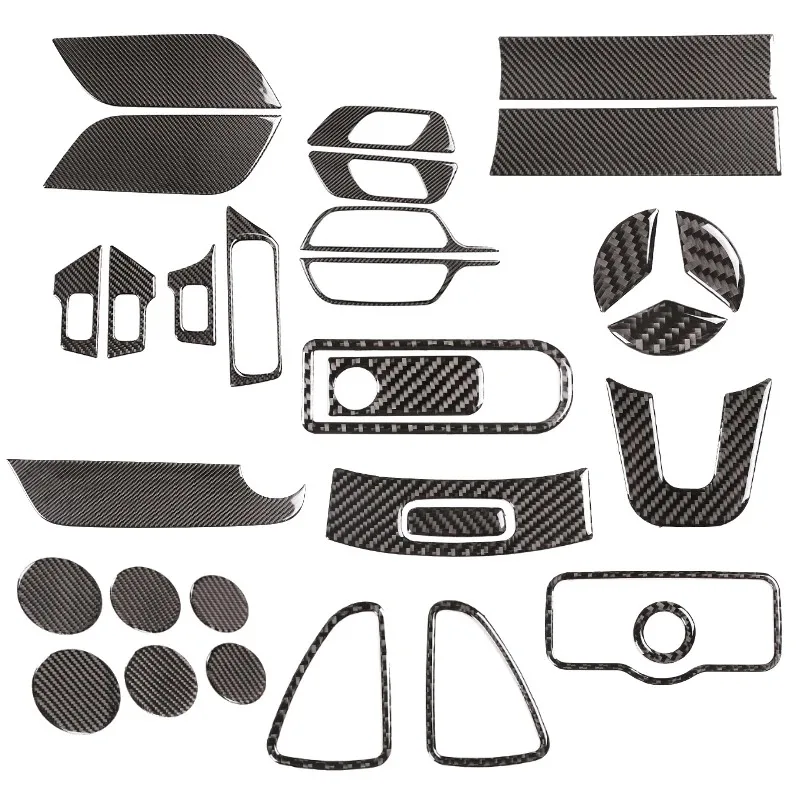 Interior Kit For Mercedes Benz B Class GLA GLB EQA EQB W247 X247 2020-2022 Soft Carbon Fiber Car Glass Lifting Panel Accessories view 2