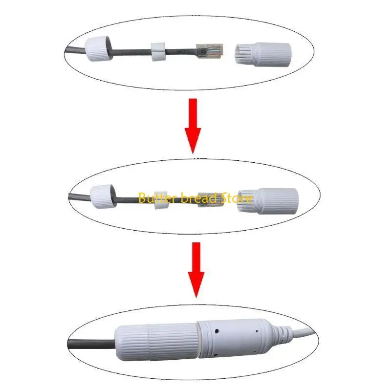 W89C Белая крышка разъема крышки RJ45 Грубопроницаемость защиты IP -камеры для головы 10p