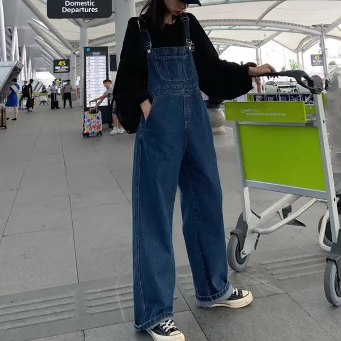 

Women'S Jumpsuits Jeans Long Overalls Thicken Lady'S Irregularity Cloth Multiple Multipocket Multicolor Applique Beachwear