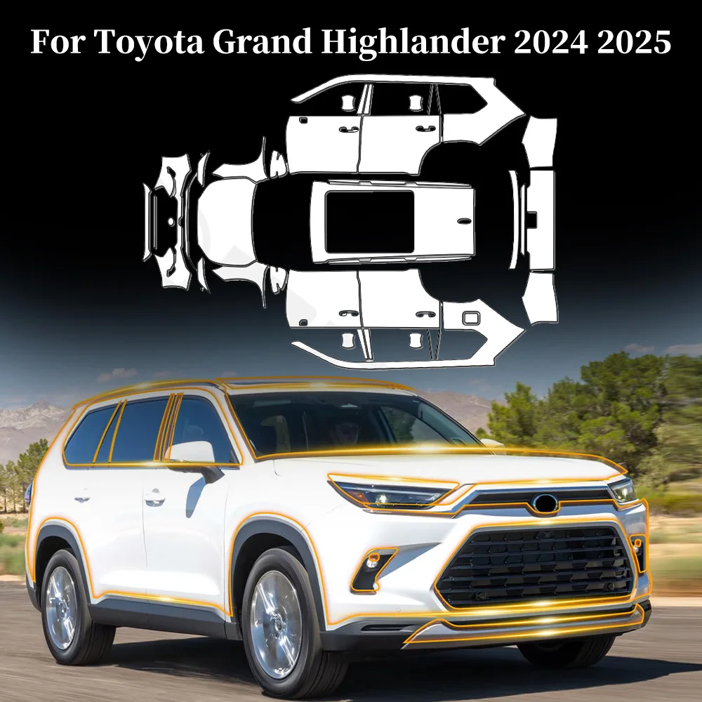 

For Toyota Grand Highlander 2024 2025 TPU Paint Protection Film Pre-cut PPF Car Body Anti-scratch Clear Kit Resistant Invisible
