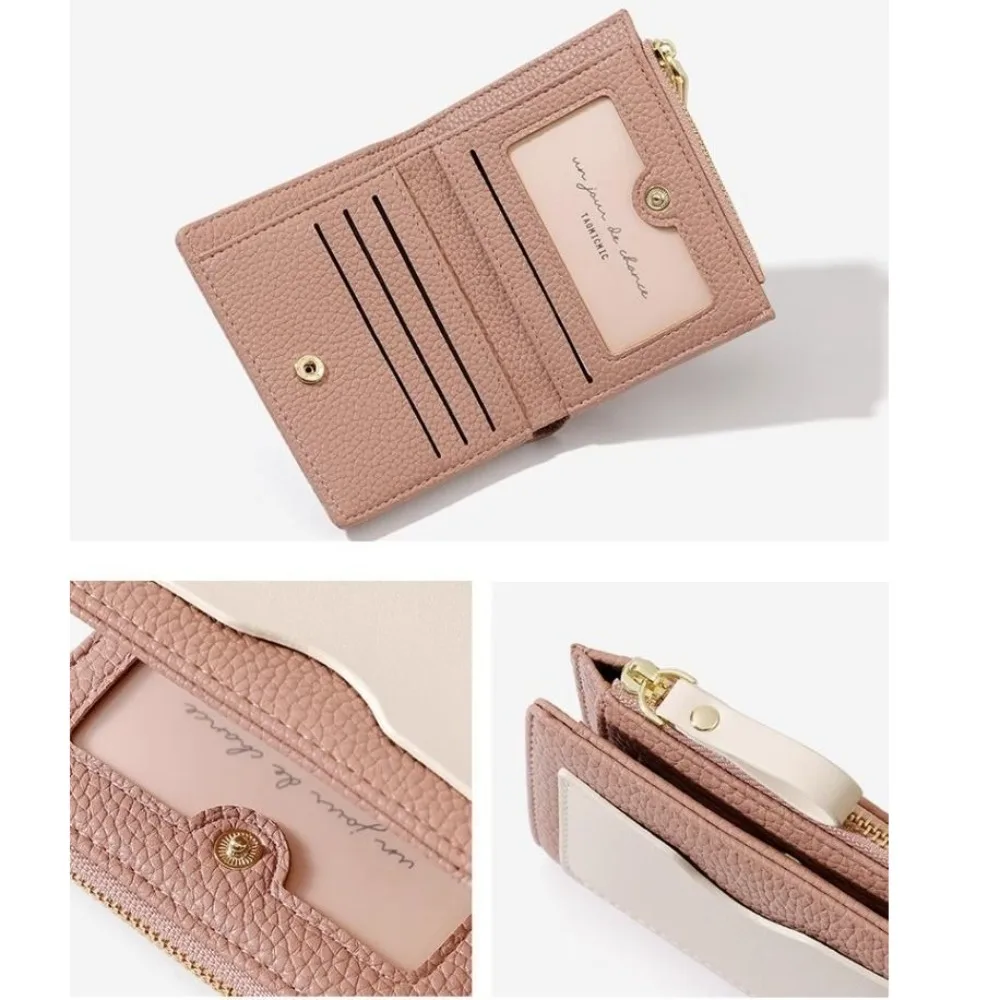 

New PU Leather Coin Purse Zipper Mini Mini Wallets Portable Business Card Case Girl