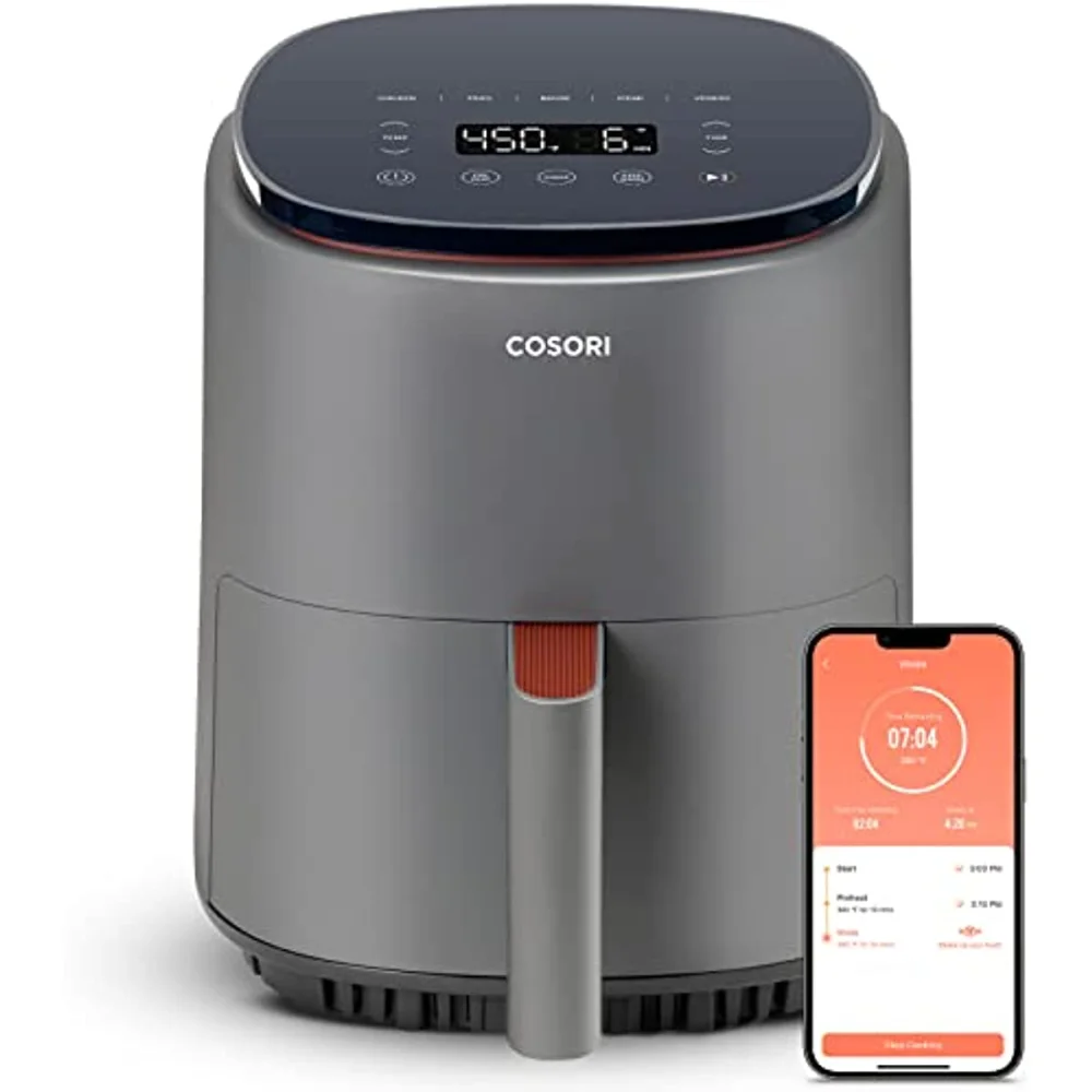 

COSORI Air Fryer 4 Qt, 150+ Recipes on Free App, 97% less fat , Lite 4.0-Quart Smart Air Fryer, Truffle Gray.