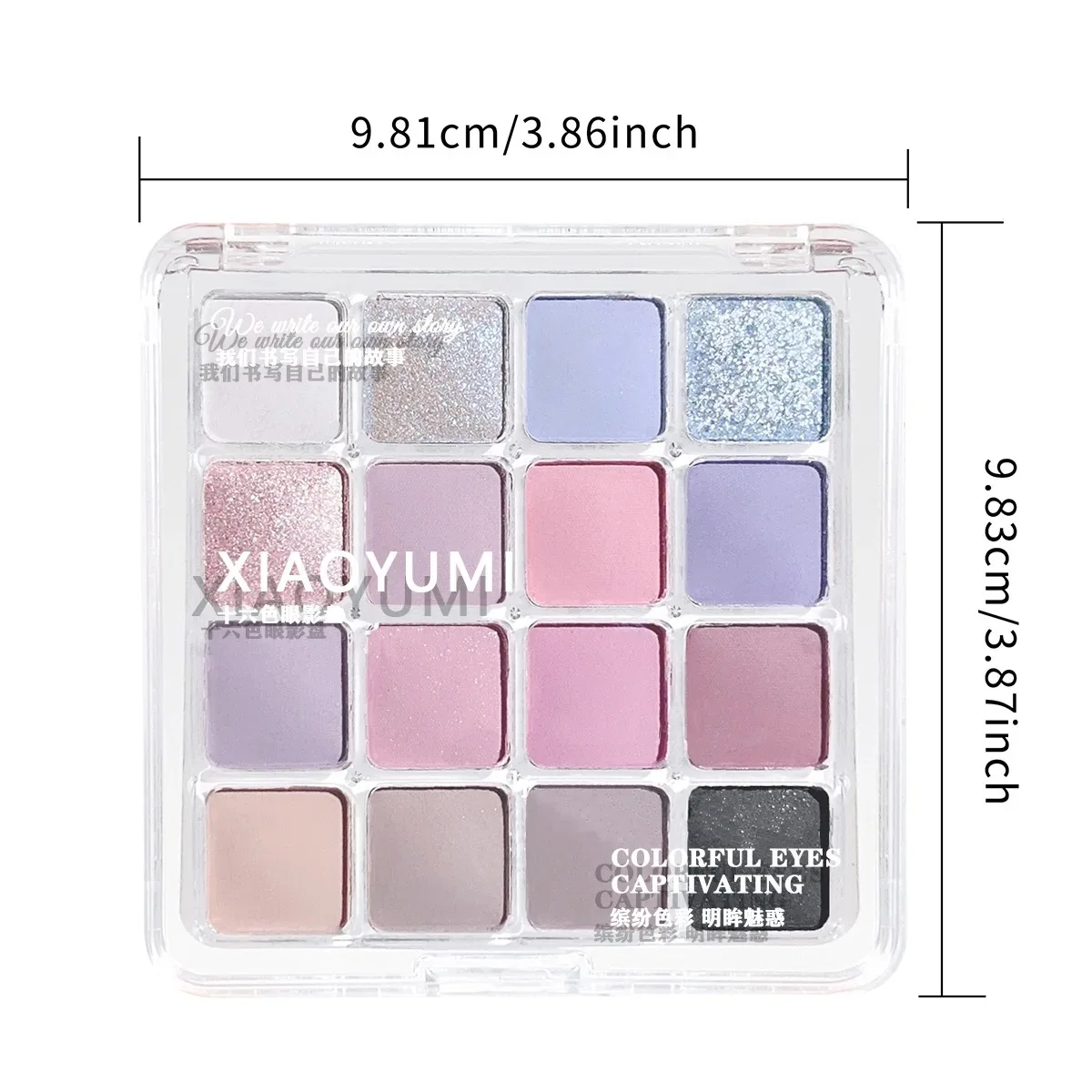 XIAOYUMI 16-Farben-Sonnenuntergang-Kontur- und Textmarker-Palette – wasserfest, langlebig, Augen- und Gesichts-Make-up, Unisex, zertifiziert