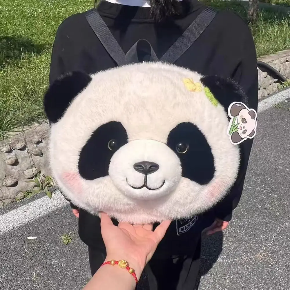 

Plush Toy Panda Crossbody Bag Flower Adjustable Panda Backpacks Cute High-capacity Plush Doll Schoolbags Kindergarten