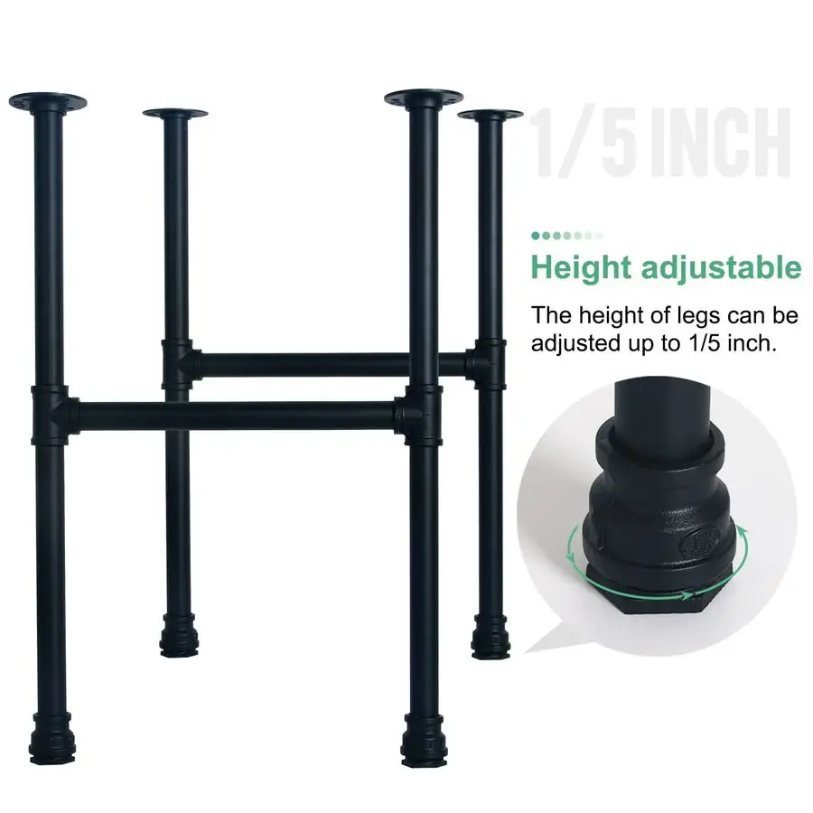 28 Inch Industrial Pipe Legs, Rustic Iron Legs for Custom Tables and Furniture, DIY Heavy Duty Metal Legs for Farmhouse Home De 3