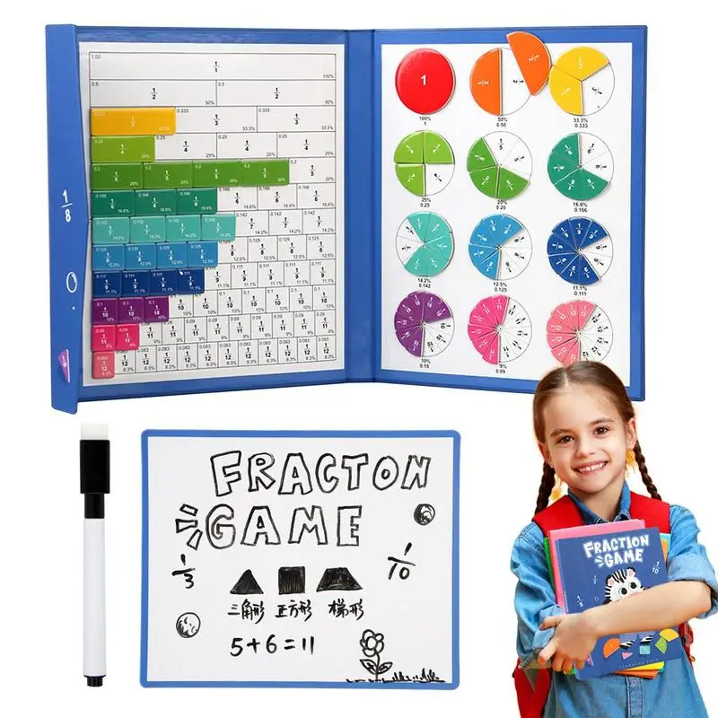 Magnetic Fraction Learning Math Toy Educational Multipurpose Manipulatives For Kids Fractions Strips Math Games Classroom