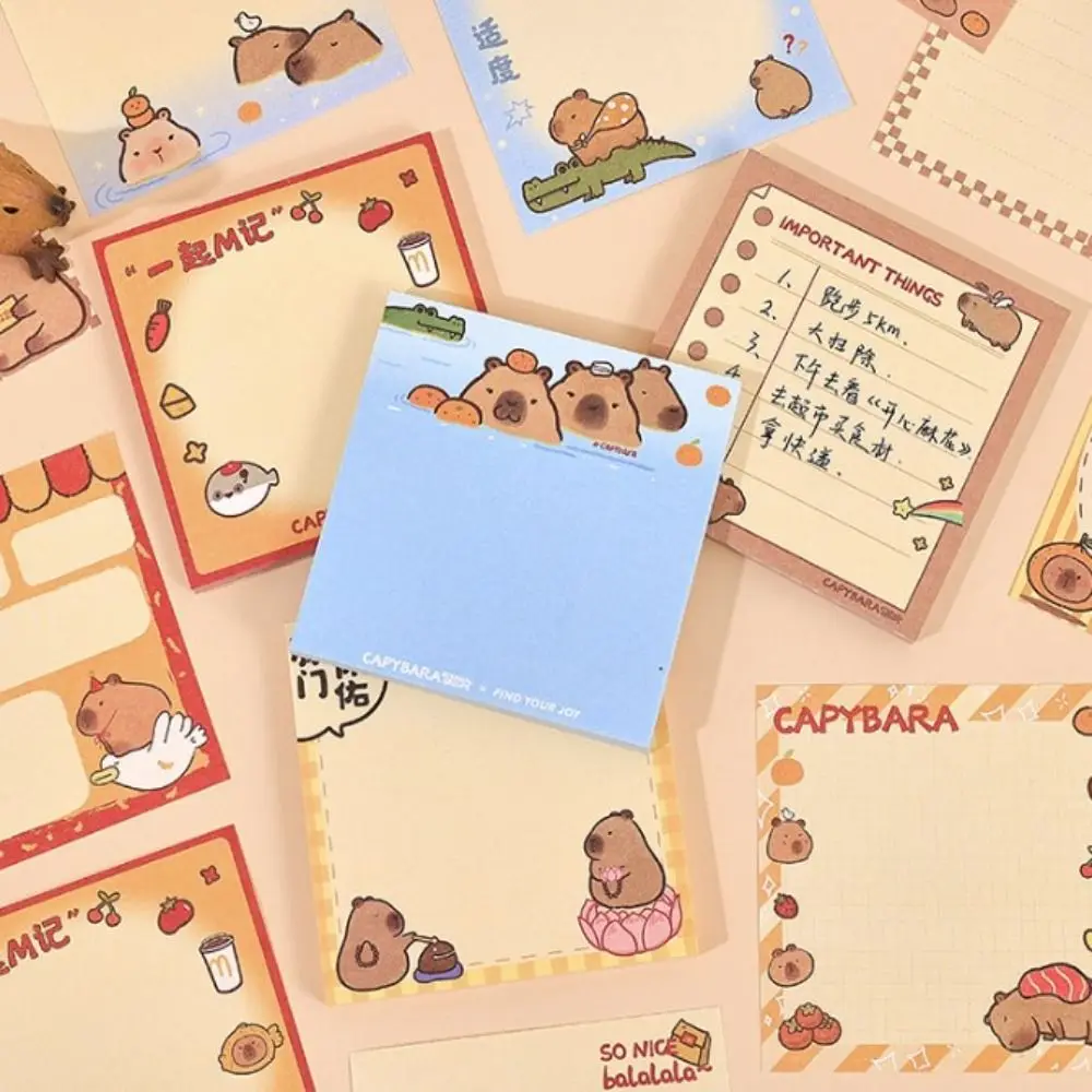 Message Paper Capybara Memo Pad Daily To Do List Cartoon Cute Note Paper Non Sticky INS Note Pad Student