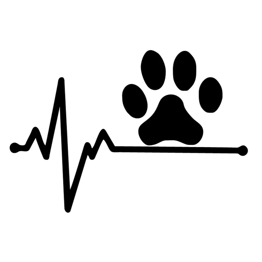 

14.1X9.7CM Dog Paw Print Heart Line Vinyl Decal, Pet Lover Sticker for SUV Truck Motorcycle Laptop, Auto Exterior Decor