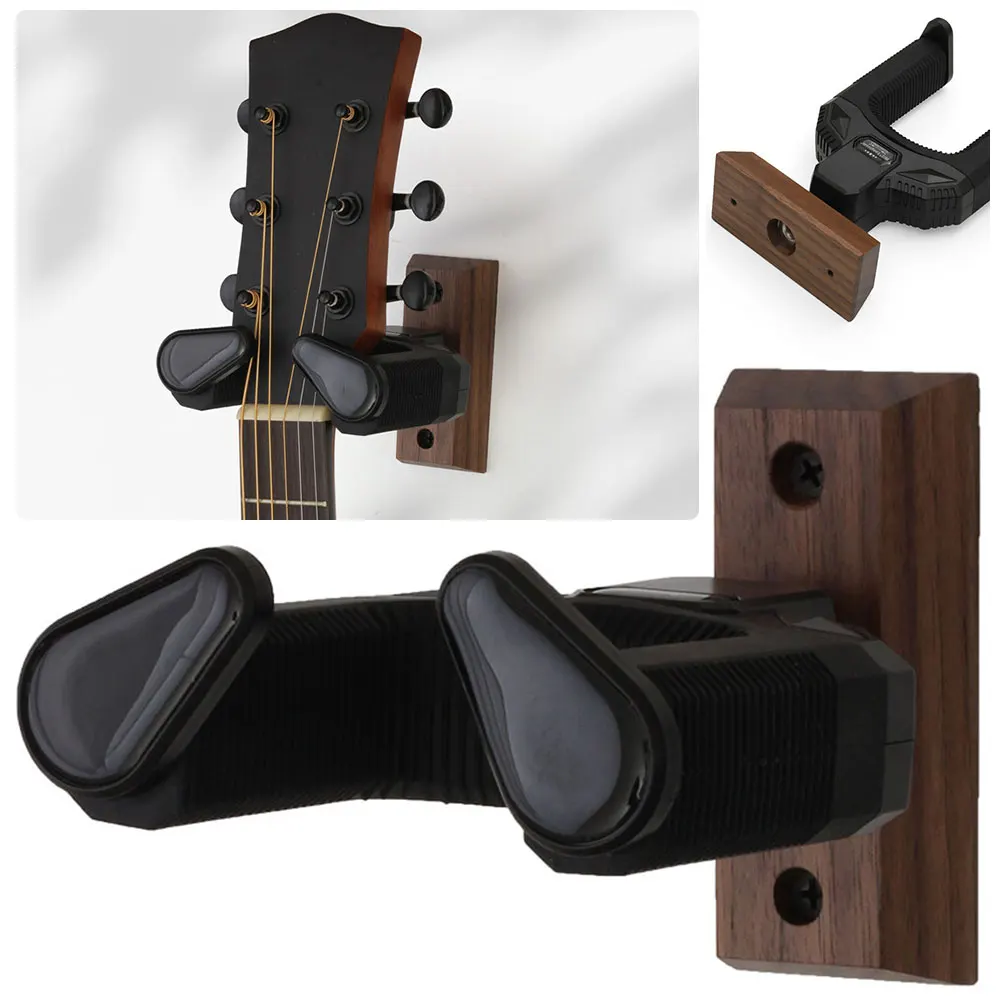 Gitarrenhalterung aus Holz, rutschfester Gitarrenaufhänger, universeller Gitarren-Wandaufhänger für E-Gitarre, Ukulele, Bass