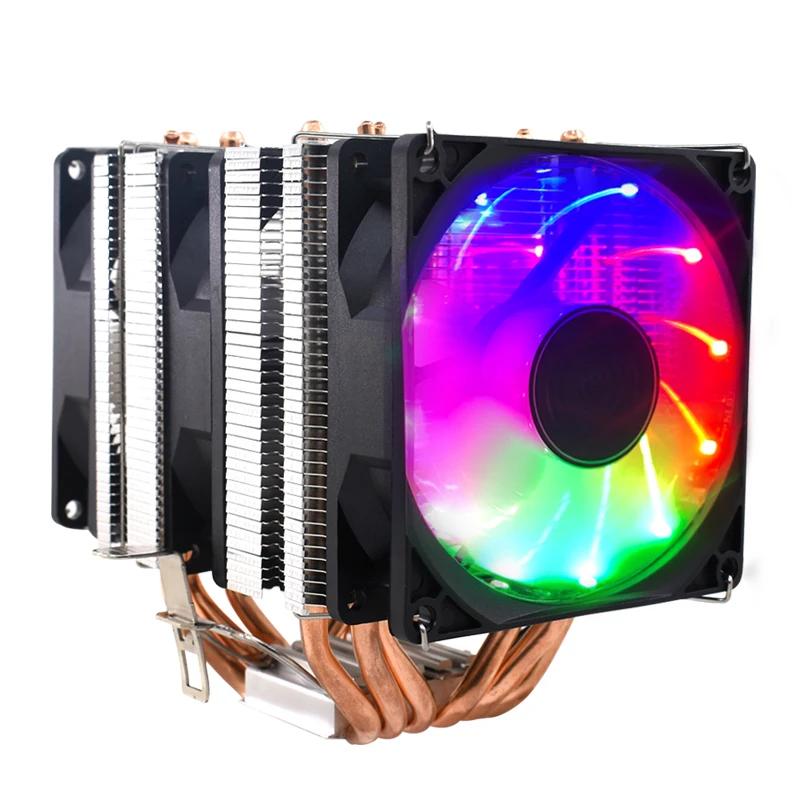 TISHRIC 4/6 Heat Pipes CPU Cooler Fan Radiator 4 Pin PWM Fan RGB CPU Cooling Fan For Intel LGA2011 115X 1700 775 X79 X99 AM3 AM4