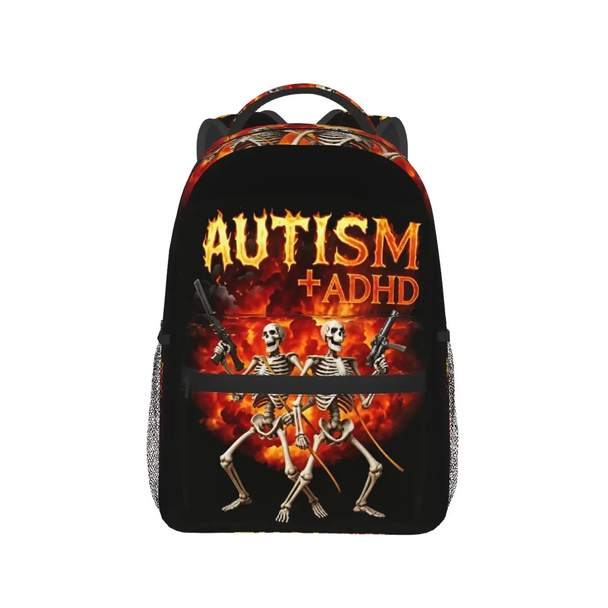 Autism ADHD Skeleton Meme Humor Skull Backpack Hot Sale Daypack Boys Girls BookBag School Bag Shoulder Bags for Men Women