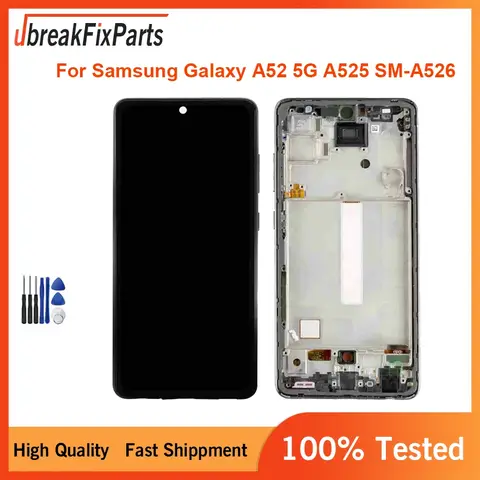 Wyświetlacz OLED do Samsung Galaxy A52 4G A525 A52 5G SM-A526 A526U Ekran LCD Dotykowy Digitizer Z Ramką