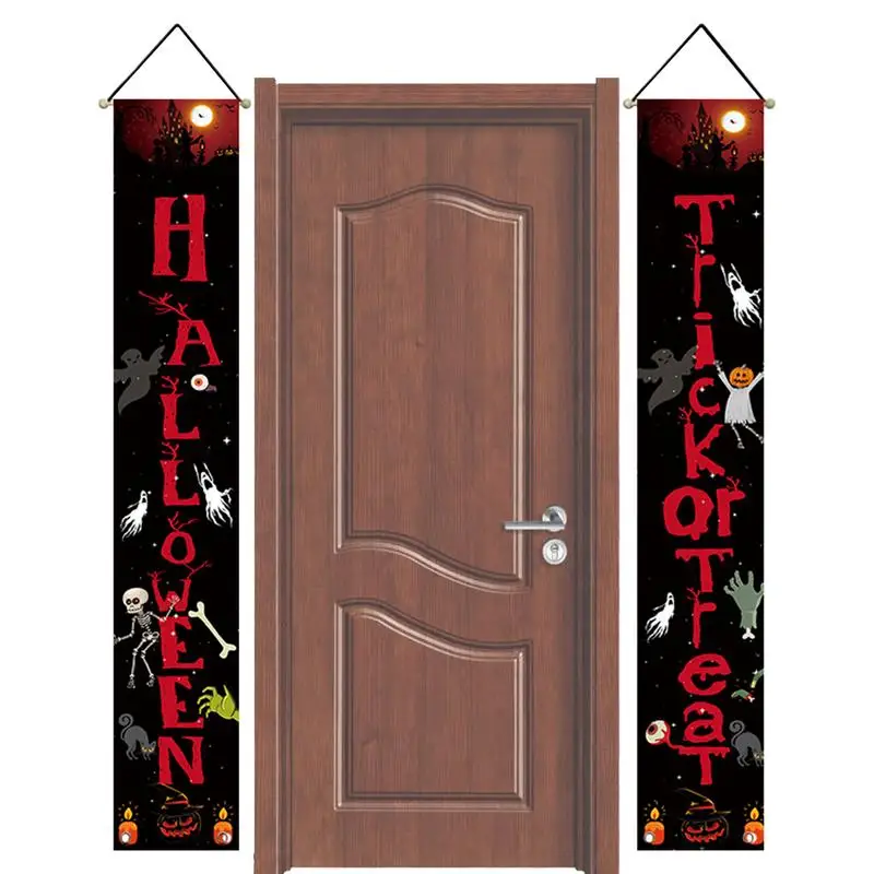 Creative Halloween Door Curtains Flag Home Decoration Accessories Rectangular Halloween Porch Sign For Home And Apartments