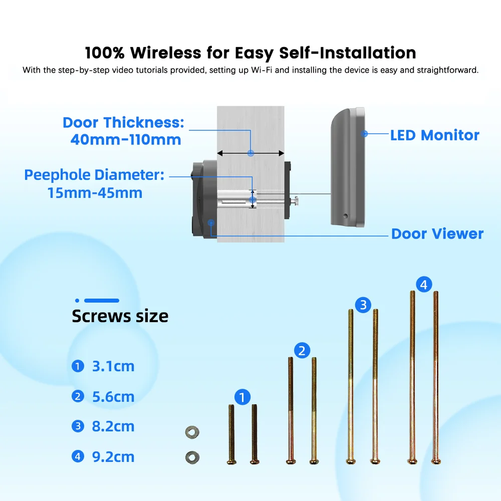 Tuya peephole door camera product view 1