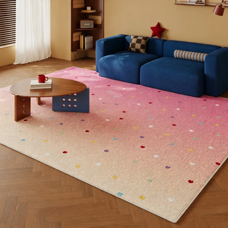Living Room Carpet Soft Comfortable Floor Mat Bedroom Carpets Gradient Heart Polka-Dot Pattern Rug Large Size Home Decor Rugs