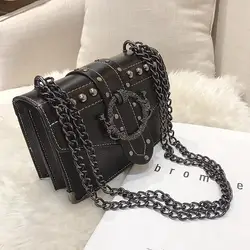 Retro Chain Rivet Single Shoulder Crossbody Bag for Women