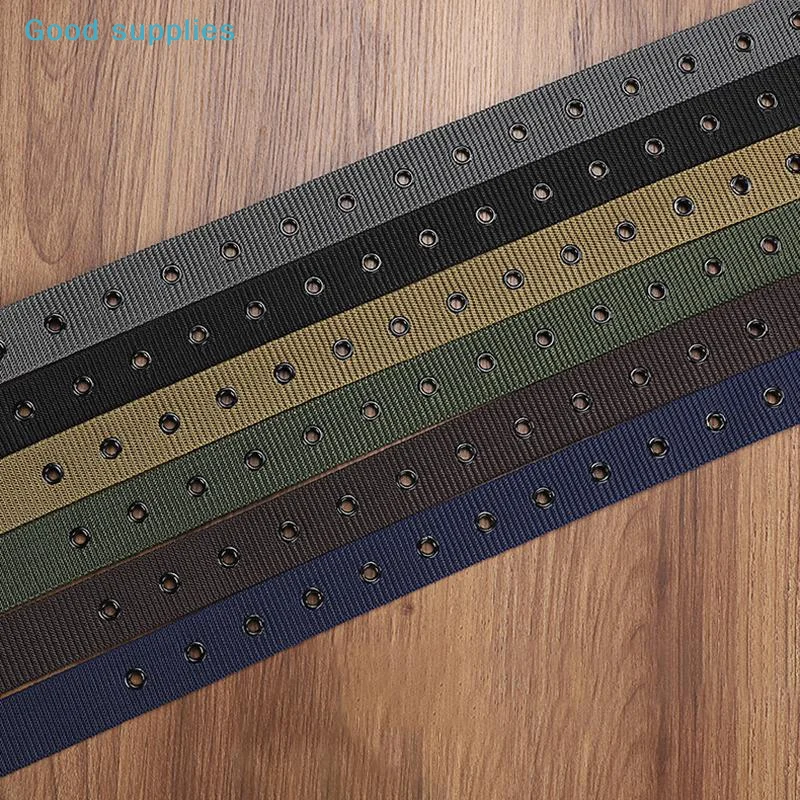 Leather Belt Outdoor Sports Belt Women's Men's Belt Porous Canvas Pin Buckle Trendy Eyelet Belt With Jeans Belt For Men Women