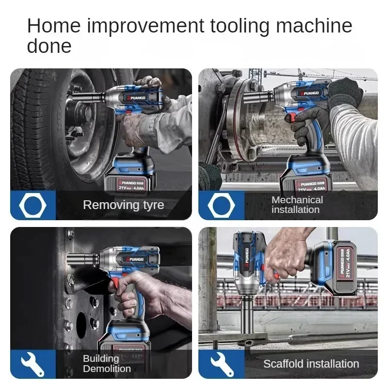 High-torque Brushless Lithium Electric Wrench with Wind Cannon and Strong Impact Plate for Tire Repair and automotive repair