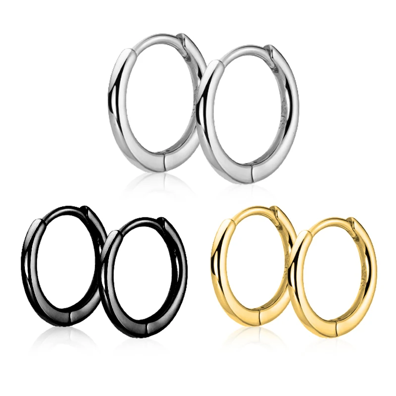 3 Pairs New Simple Stainless Steel Small Hoop Earrings for Women Men Cartilage Ear Piercing Jewelry Gift Pendientes Hombre Mujer