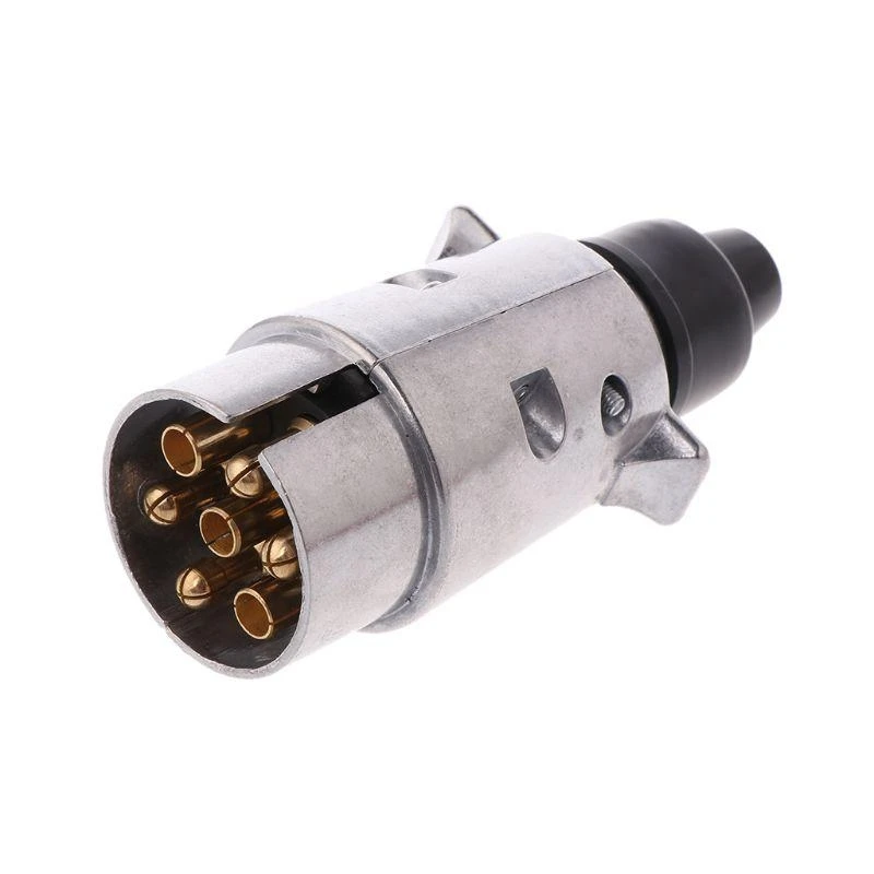 XA6H Truck Towing Connector Adapter 7 Pin Aluminium Alloy EU Plug for Car Trailer Truck Towing Electrics12V Connector Adapter