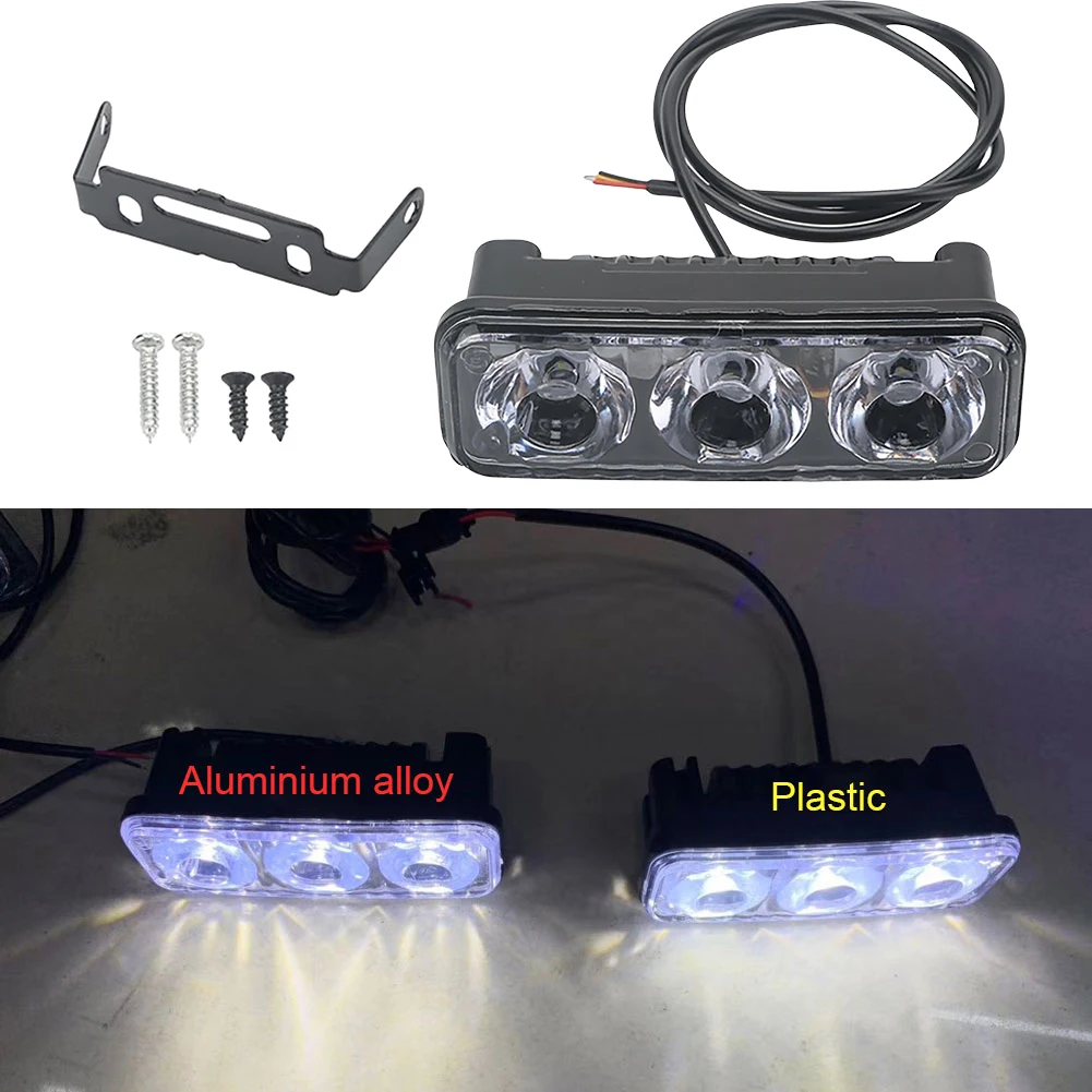 Luz de circulación diurna impermeable para coche, luz de trabajo automática, 3LED, 12V, luz de advertencia para coche, SUV, sedán, vehículo de automóvil