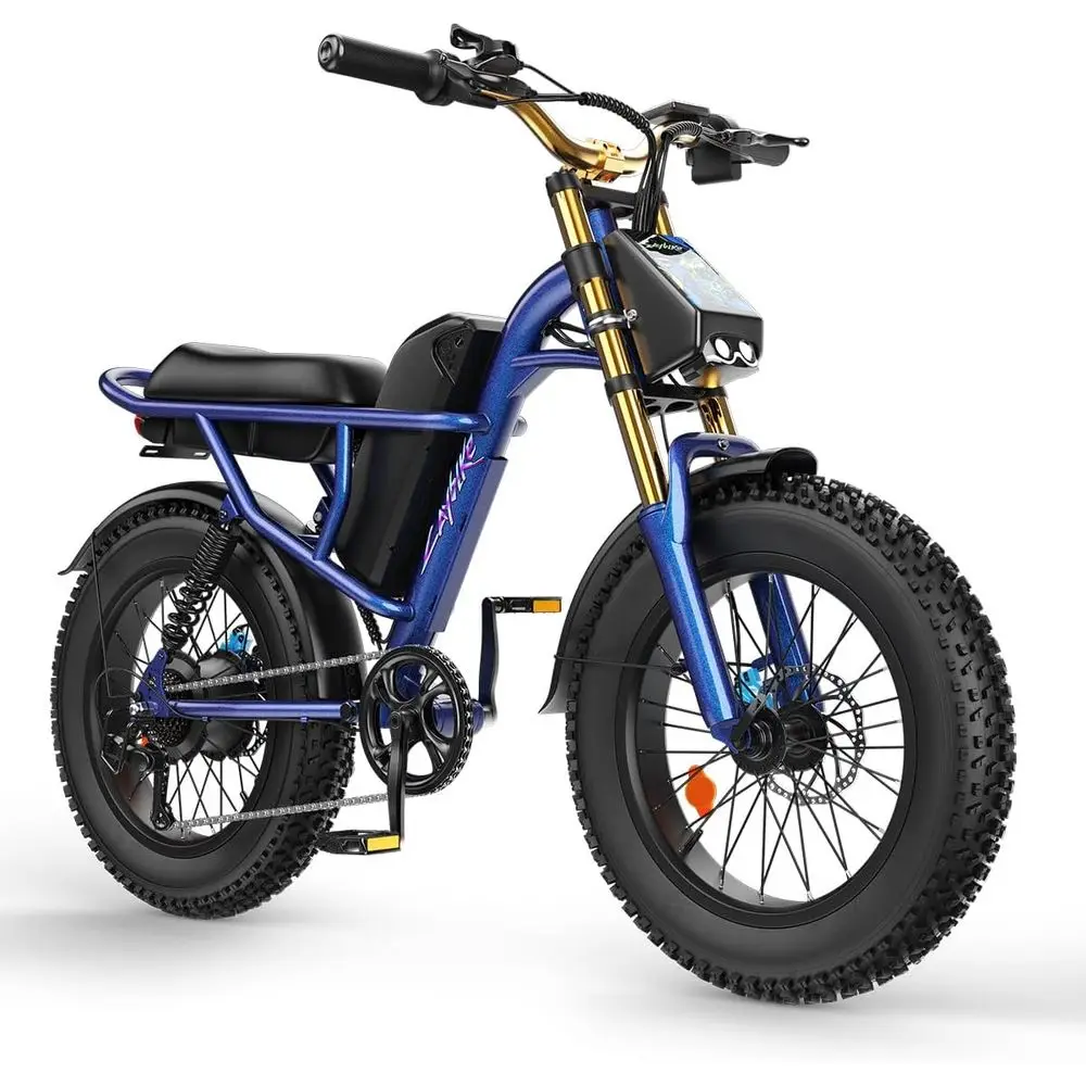 

1500W Peak 48V 15.6Ah Removable Battery Electric Bike, 70 Miles Range, 28 MPH, 20 All-Terrain Tires, 7-Speed