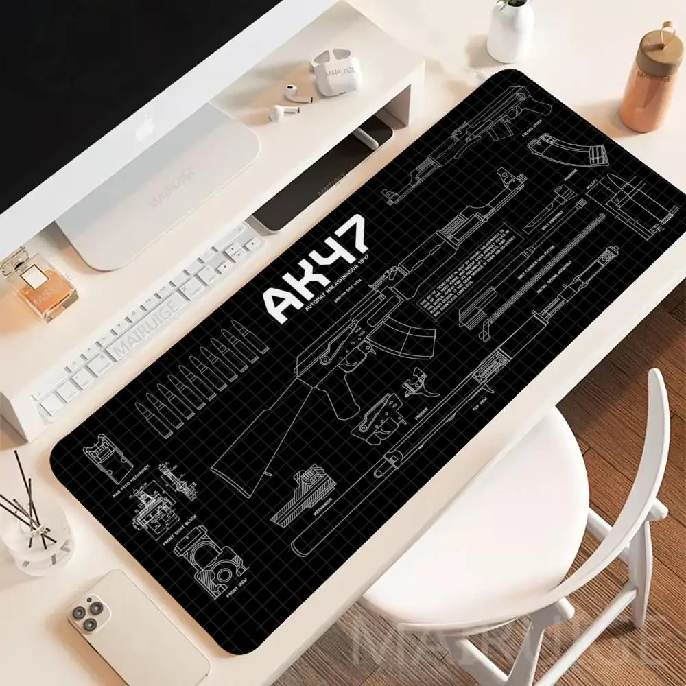 XXL Cool Mouse Pads American AK Black PC Computer Desk Pad Laptop Waterproof Anti-Slip Office Accessories Keyboard Gaming Stuff
