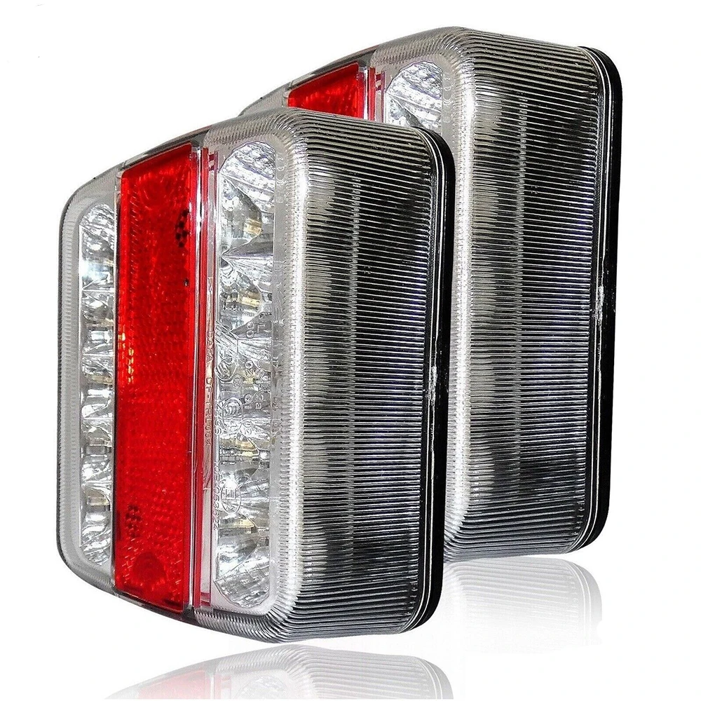 1 Set 2PCS Waterproof 12V 24V 14 LED Tail Light Rear Brake Stop Turn Signal Number Plate Indicator Truck Trailer Caravan Boat RV