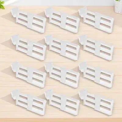

12Pcs Refrigerator Partition Board Telescopic Sorting Space Partition Classification Organizer Refrigerator Side Door Clip
