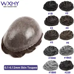 0.1-0.12mm Iniezione Pelle Parrucchino Parrucca da uomo Protesi per capelli maschili 6